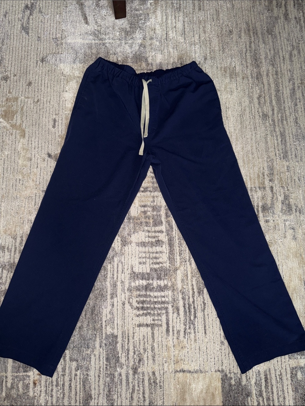 Figs Women’s Navy Scrub Top and Jogger Pants with Cream Drawstrings - Technical - Picture 10 of 16
